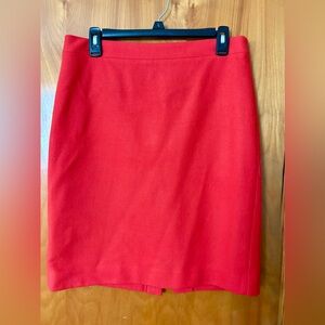 J. Crew Vibrant Deep Orange Wool-Blend “The Pencil Skirt”